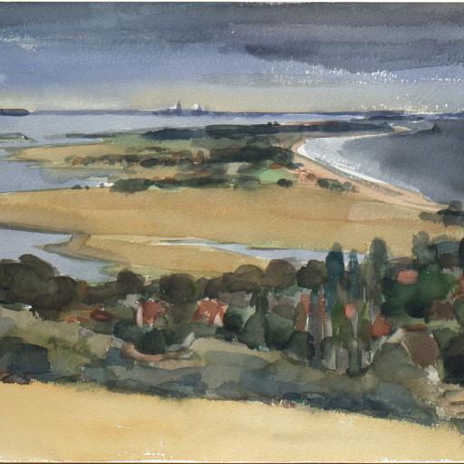 Ahrenshoop Hiddensee Schaprode Vitte Insel Maritim Rügen Usedom Darß Ostsee Landschaft Aquarell Pastell